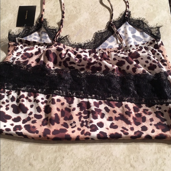 Heart Soul Animal Print Cami NWT Lace Trim Large - Picture 4 of 6